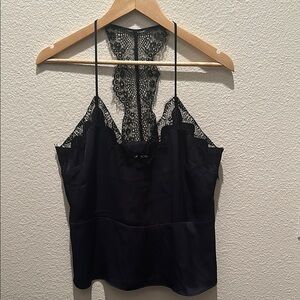 Navy Blue with Black Lace V-Neck Cami (never worn)